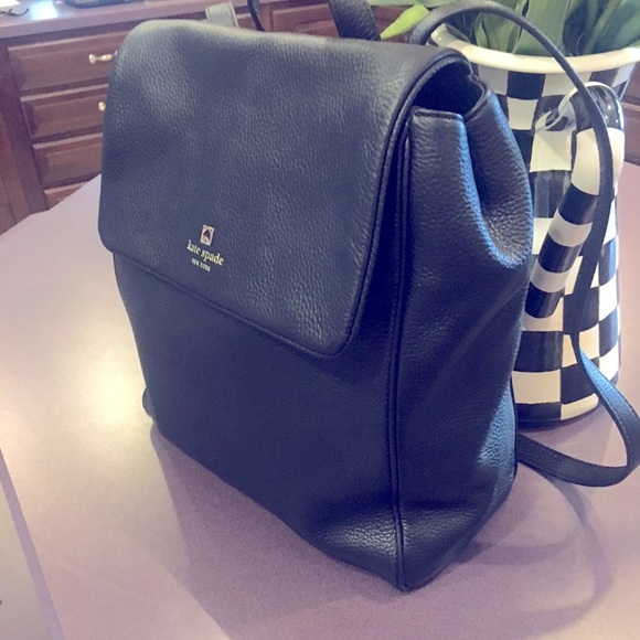 Kate Spade ♠️ NWOT Black Pebble Leather Backpack - Picture 2 of 11